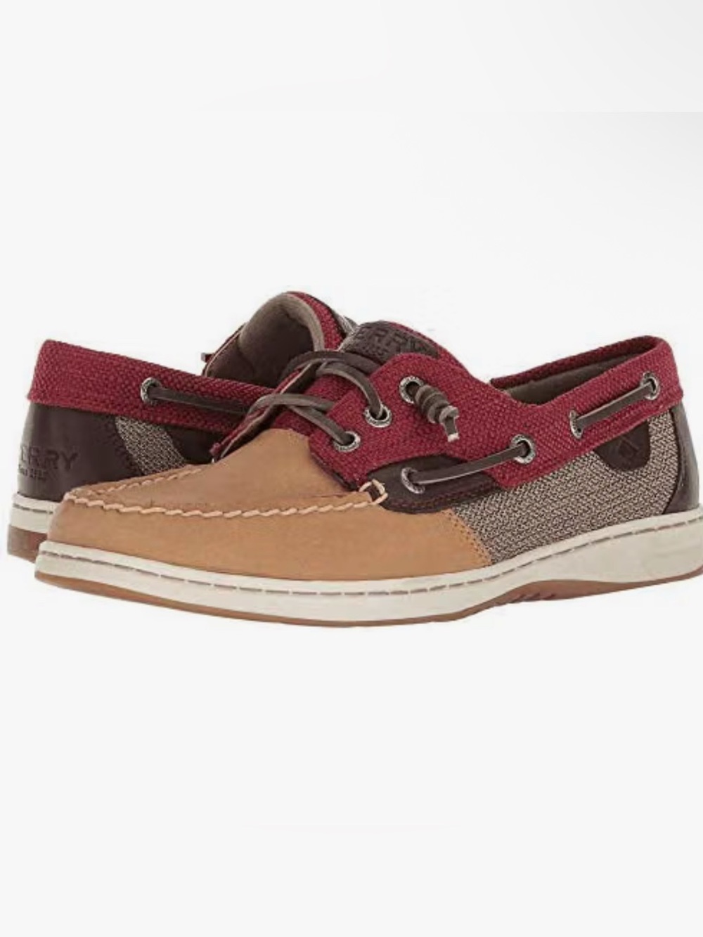 Sperry Rosefish Textured Boat Shoes In Linen and Rose Women’s Size 12M New